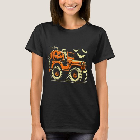 Halloween Monstertruck Geest T-shirt (Voorkant)