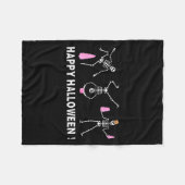 Halloween Montessori Teacher Skeleton Dancing Educ Fleece Deken (Voorkant (Horizontaal))