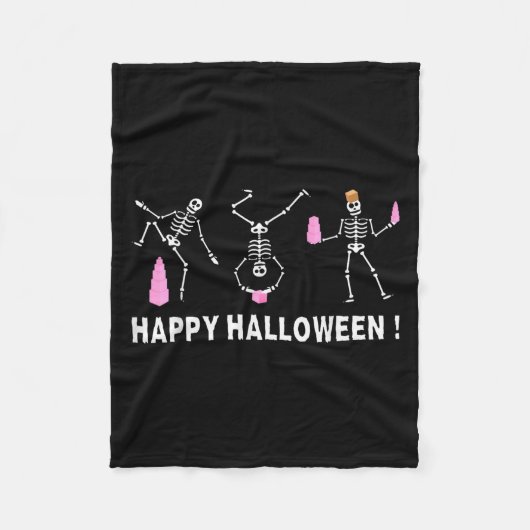 Halloween Montessori Teacher Skeleton Dancing Educ Fleece Deken (Voorkant)