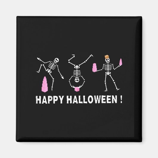 Halloween Montessori Teacher Skeleton Dancing Educ Magneet (Voorkant)