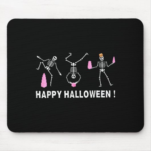 Halloween Montessori Teacher Skeleton Dancing Educ Muismat (Voorkant)