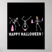 Halloween Montessori Teacher Skeleton Dancing Educ Poster (Voorkant)