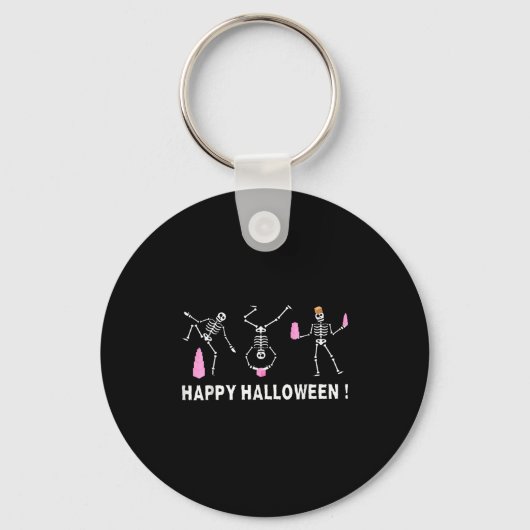 Halloween Montessori Teacher Skeleton Dancing Educ Sleutelhanger (Voorkant)