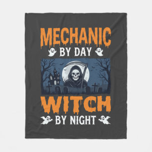 Halloween monteur overdag heks 's nachts fleece deken