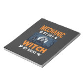 Halloween monteur overdag heks 's nachts notitieblok (Linkerzijde)