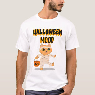 Halloween Mood - Funny Bandage Cat Pumpkin T-shirt
