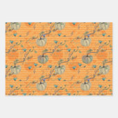 Halloween mood paars sinaasappel en turquoise inpakpapier vel (Voorkant 2)