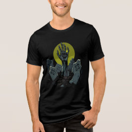Halloween Moody Abstracte geometrische digitale ku Tri-Blend Shirt