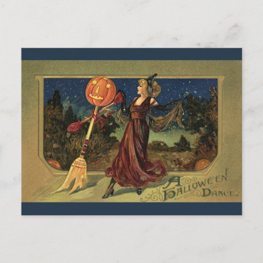 Halloween, mooie dansende heks Briefkaart (Voorkant)