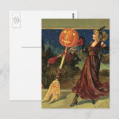 Halloween, mooie dansende heks Briefkaart (Voorkant / Achterkant)