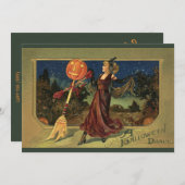  Halloween, mooie dansende heks Kaart (Voorkant / Achterkant)