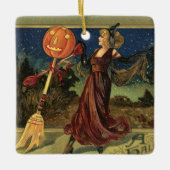 Halloween, mooie dansende heks Keramisch Ornament (Voorkant)