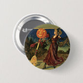 Halloween, mooie dansende heks Ronde Button 5,7 Cm (Voorkant /achterkant)