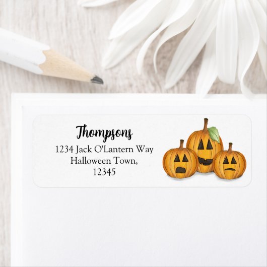 Halloween Mooie Jack O'lanterns Retouradres Etiket (Insitu)