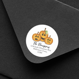 Halloween Mooie Jack O'lanterns Retouradres Ronde Sticker