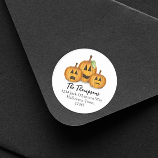 Halloween Mooie Jack O'lanterns Retouradres Ronde Sticker