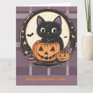 Halloween Mooie Kat Herfst Kaart