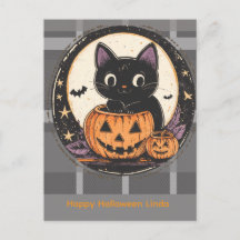 Halloween Mooie Kat Herfst Kaart