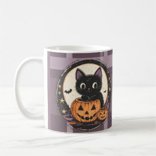 Halloween Mooie Kat Herfst Kaart Koffiemok