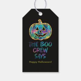 Halloween Mooie Pompoen Nep Glitter Cadeaulabel