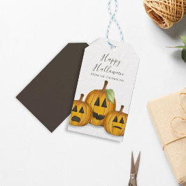 Halloween Mooie Pompoenen Jack O'lanterns Cadeaulabel