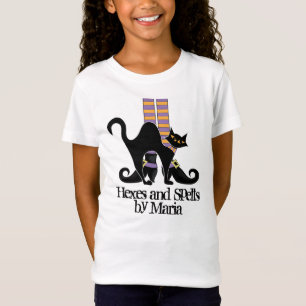 Halloween Mooie Whimsical Zwarte Kat Heksen Schoen T-shirt