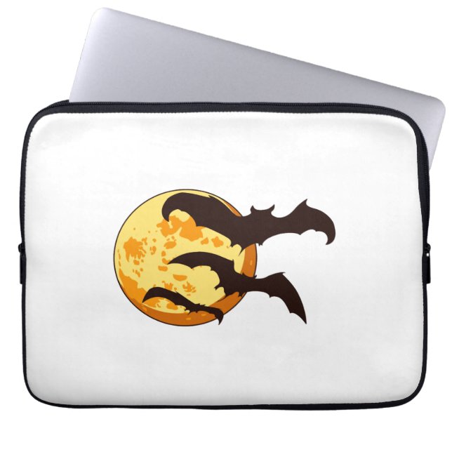 Halloween Moon & Bats Laptop Sleeve (Voorkant)
