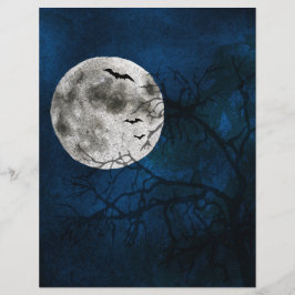 Halloween Moon & Bats Scrapbook Paper