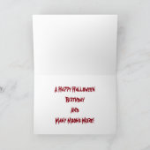 Halloween Moon Birthday Kaart (Binnen)