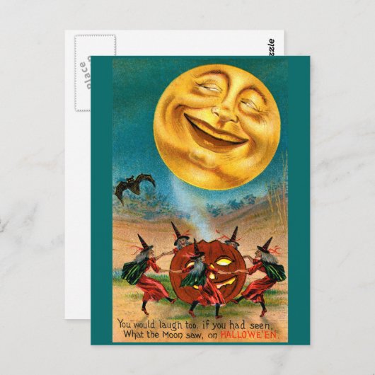 Halloween Moon Briefkaart (Voorkant / Achterkant)