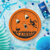 Halloween Moon design - zwarte kat & heks Papieren Bordje (Feest)