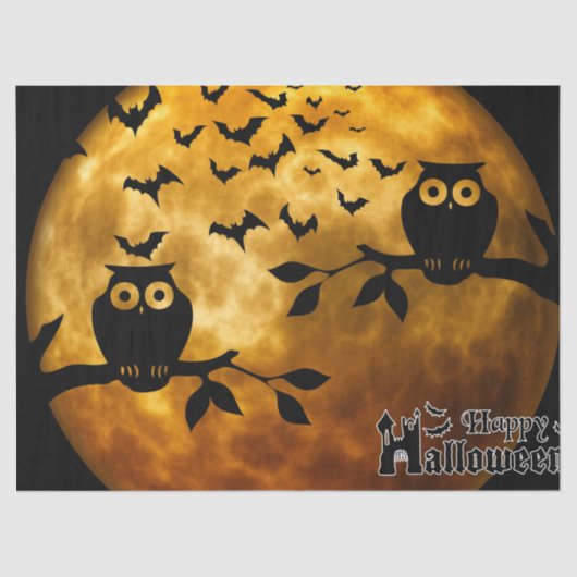 Halloween Moon Eigendom Stampapier van nacht Tissuepapier (Voorkant)