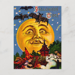  Halloween Moon en heksen Briefkaart