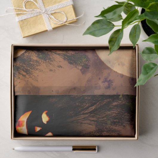 Halloween Moon en Pumpkins Decoupage Tissuepapier (Geschenk)