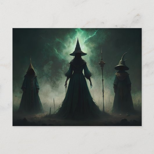 Halloween Moon Gothic Witches Briefkaart (Voorkant)