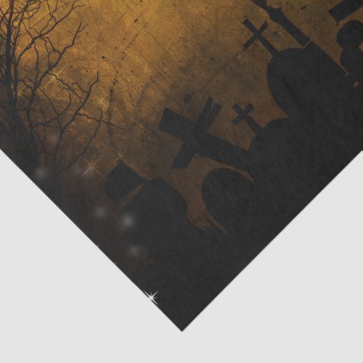 Halloween Moon Haunted Graveyard Tissue Paper Tissuepapier (Detail)