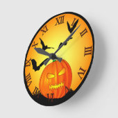Halloween Moon Jack-O-Lantern Ronde Klok (Hoek)