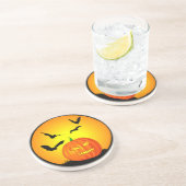Halloween Moon Jack-O-Lantern Zandsteen Onderzetter (Zijkant)