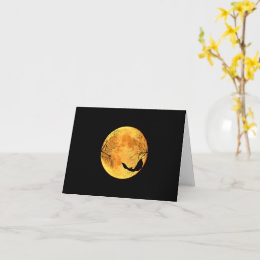 Halloween Moon Kaart (Gele Bloem)