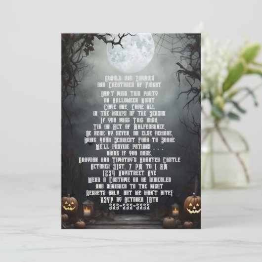 Halloween Moon Kaart (Staand voorkant)