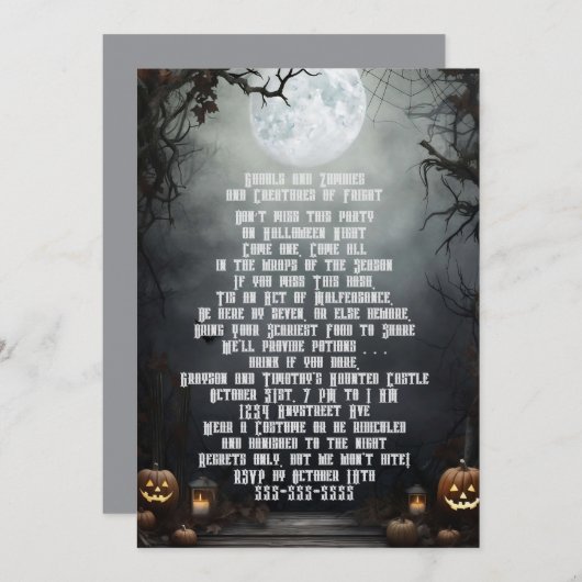 Halloween Moon Kaart (Voorkant / Achterkant)