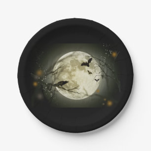 Halloween moon papieren bordje