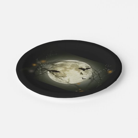 Halloween moon papieren bordje (Gekanteld)