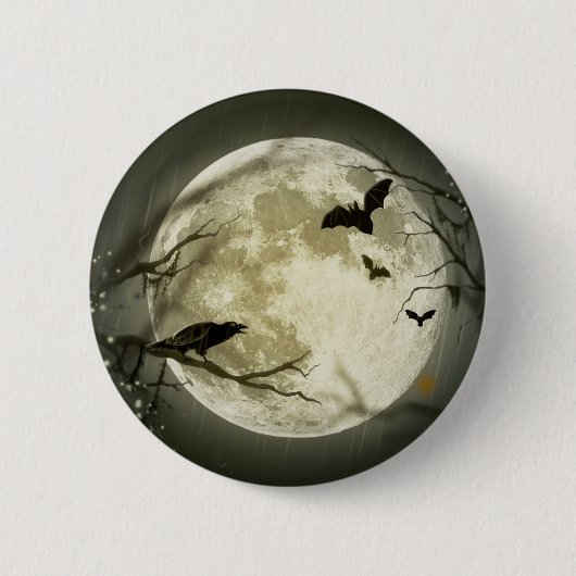 Halloween Moon Ronde Button 5,7 Cm (Voorkant)