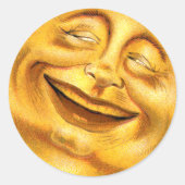 Halloween Moon Ronde Sticker (Voorkant)