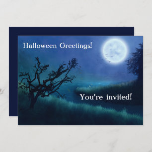 Halloween Moon 's nachts in Shades of Blue & Green