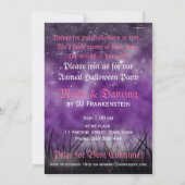 Halloween Moon & Spider Paarse uitnodiging (Achterkant)