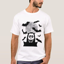 Halloween Moon Spooky Boo Skull Horror Bats T-shirt