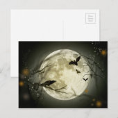 Halloween Moon Spooky Crows Briefkaart (Voorkant / Achterkant)