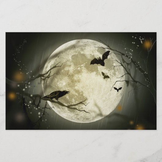 Halloween Moon Spooky Crows Briefpapier (Voorkant)
